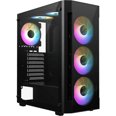 CPU ALPS 1st Player ZX8 Mid Tower Open Frame Case in Black with 1 x RGB Fan